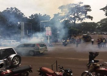 UEW in chaos! Gunshots, teargas fired as Police clash with protesting students