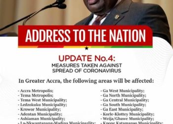 Summary of the Restrictions Imposed on Selected Areas in Ghana by Government for 2weeks.