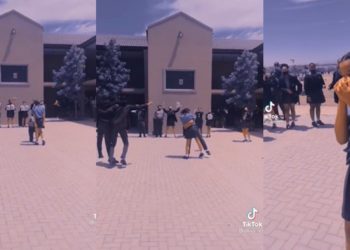 Drama as schoolgirl goes on her knee in school to ask another girl to be her Valentine- Watch