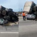 BREAKING: Serious Road Accident Between A Tipper Truck And A Saloon Car, One Injured.. – Kasoa