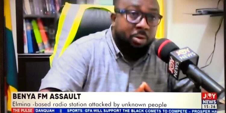 Benya FM presenter beaten as the Elmina radio is attacked over premix fuel discussion